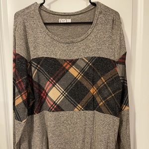 Maurices plaid striped sweater